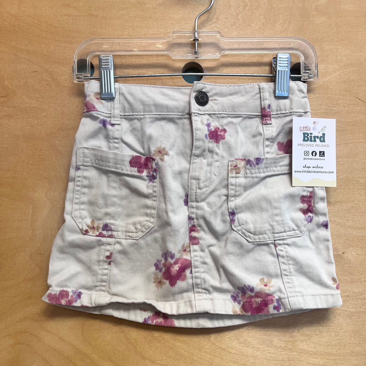 White/Pink Floral Skirt