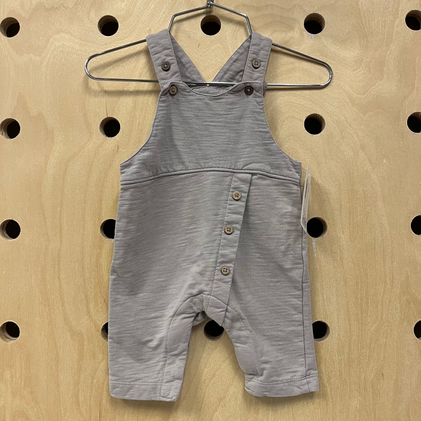 Grey Wood Button Overalls
