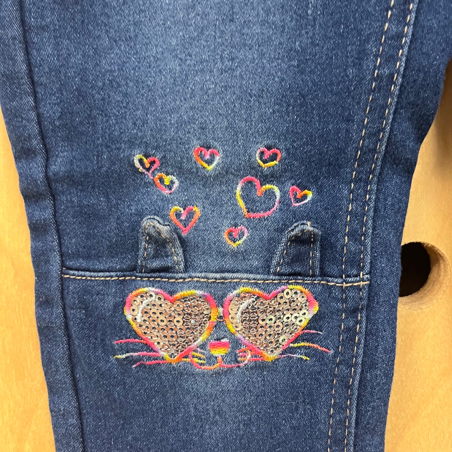 Kitty Heart Eyes Denim Jeggings