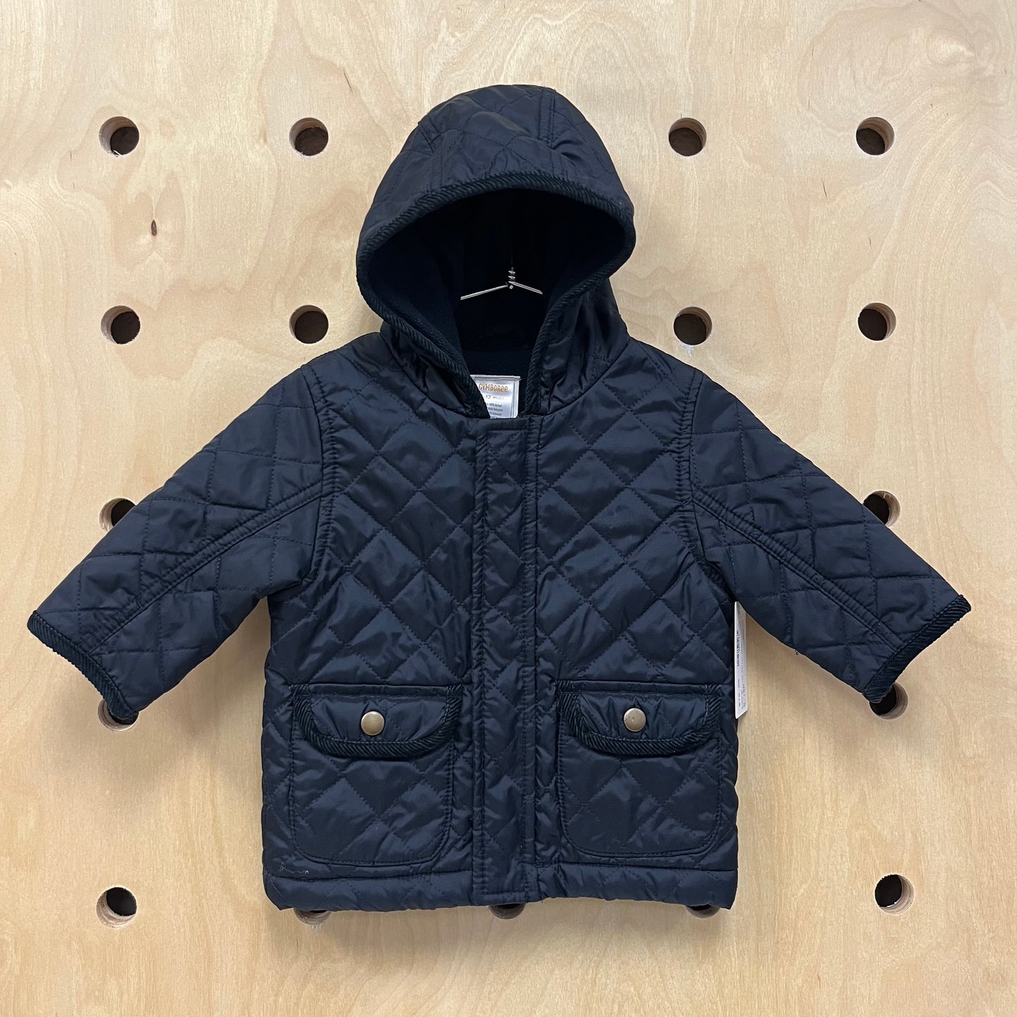 Navy Quilted Puffer Coat