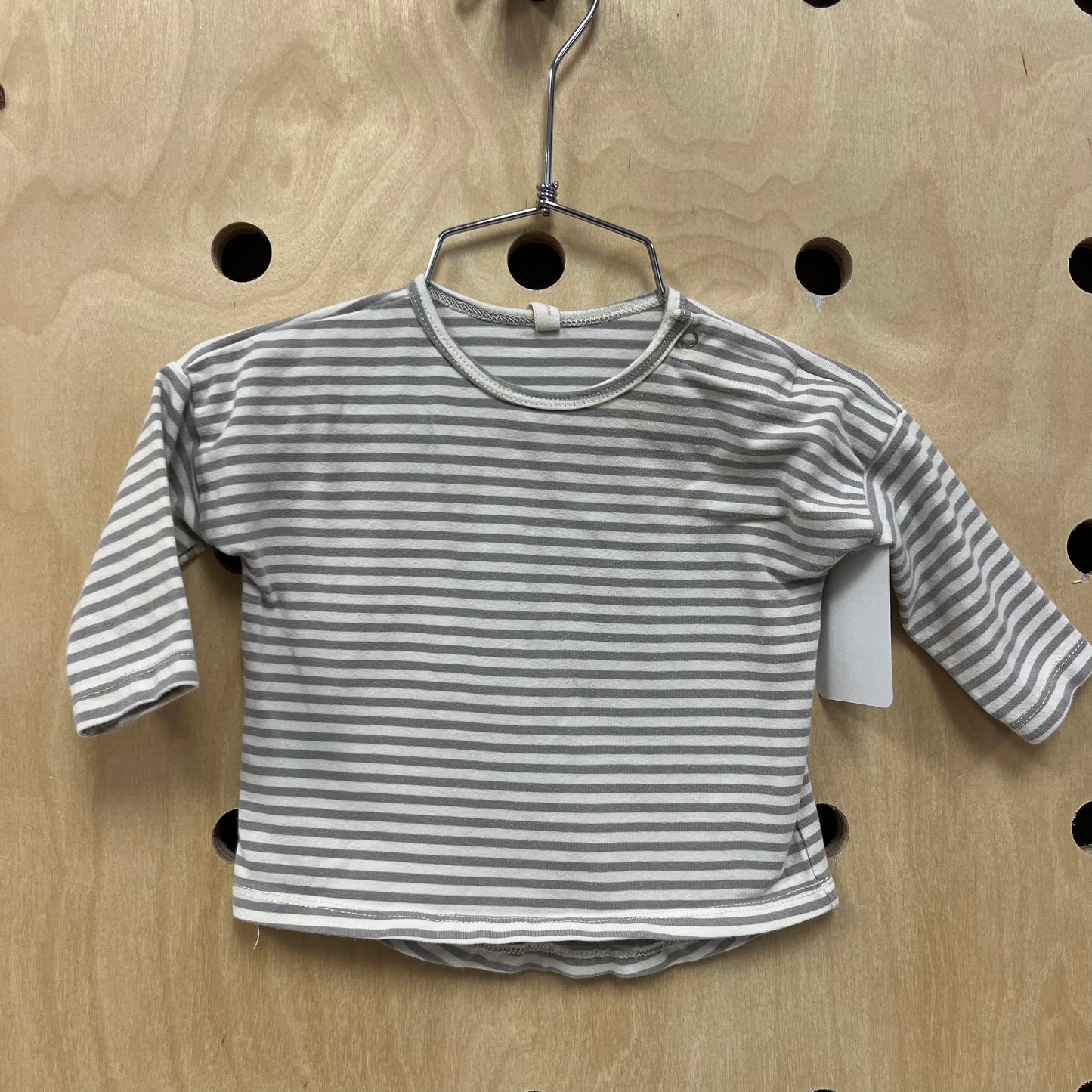 Grey Striped LS Tee