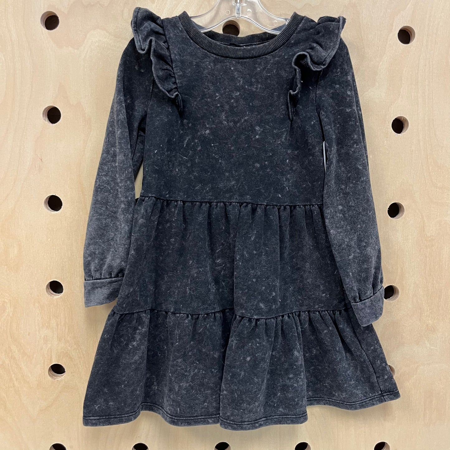 Washed Black LS Soft Dress