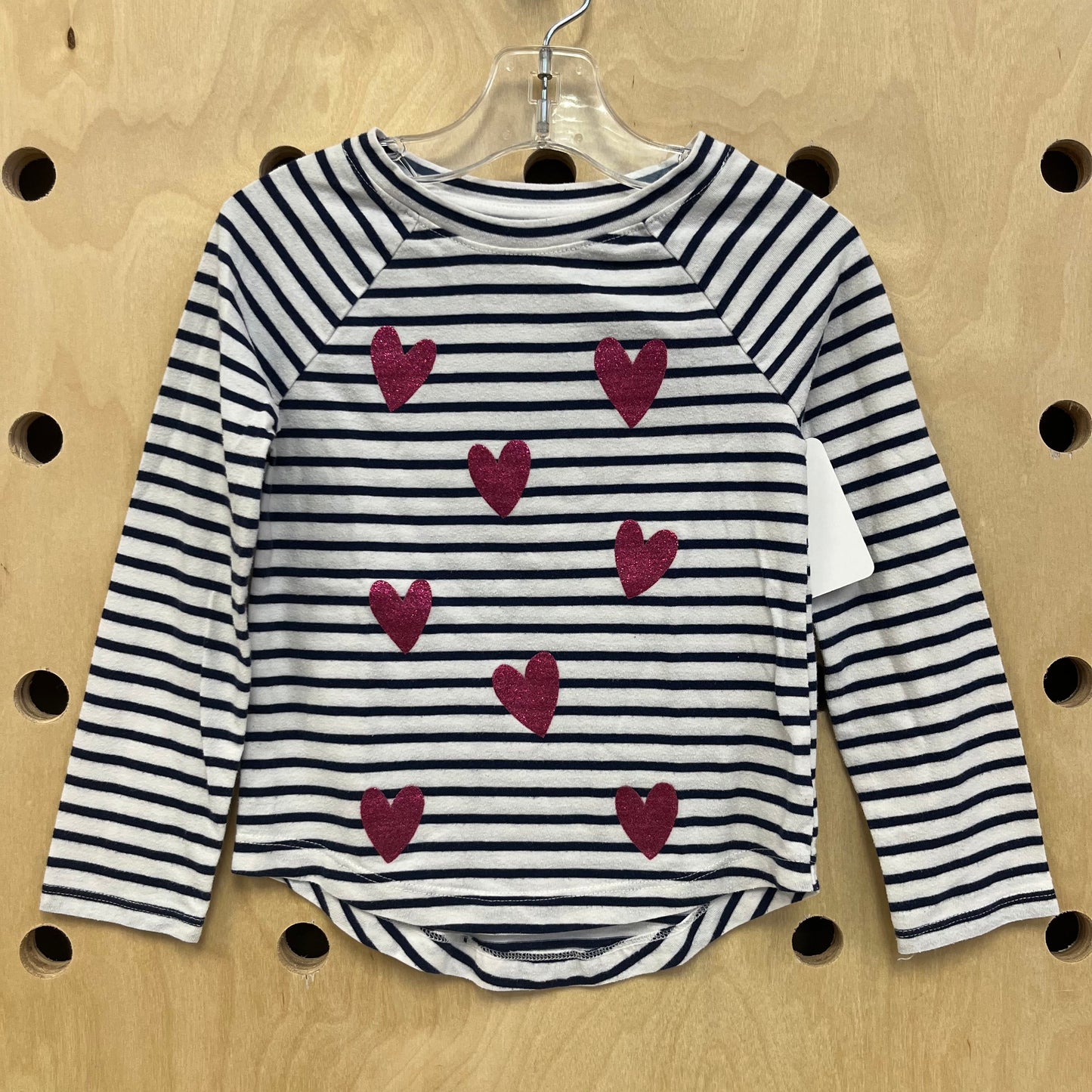 Blue Striped Hearts LS Tee