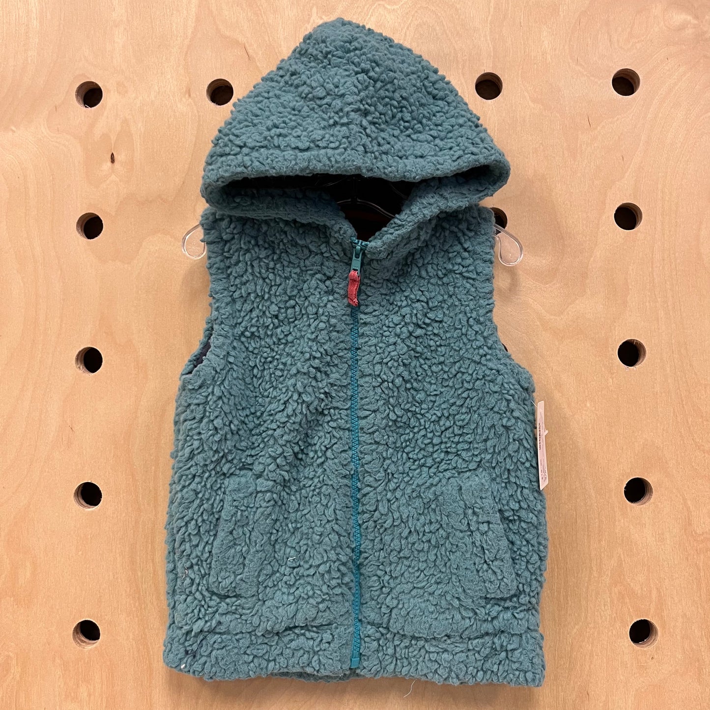 Blue Sherpa Hooded Vest
