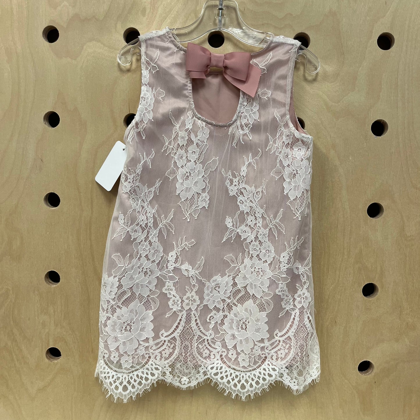 Pink Lace Overlay Dress