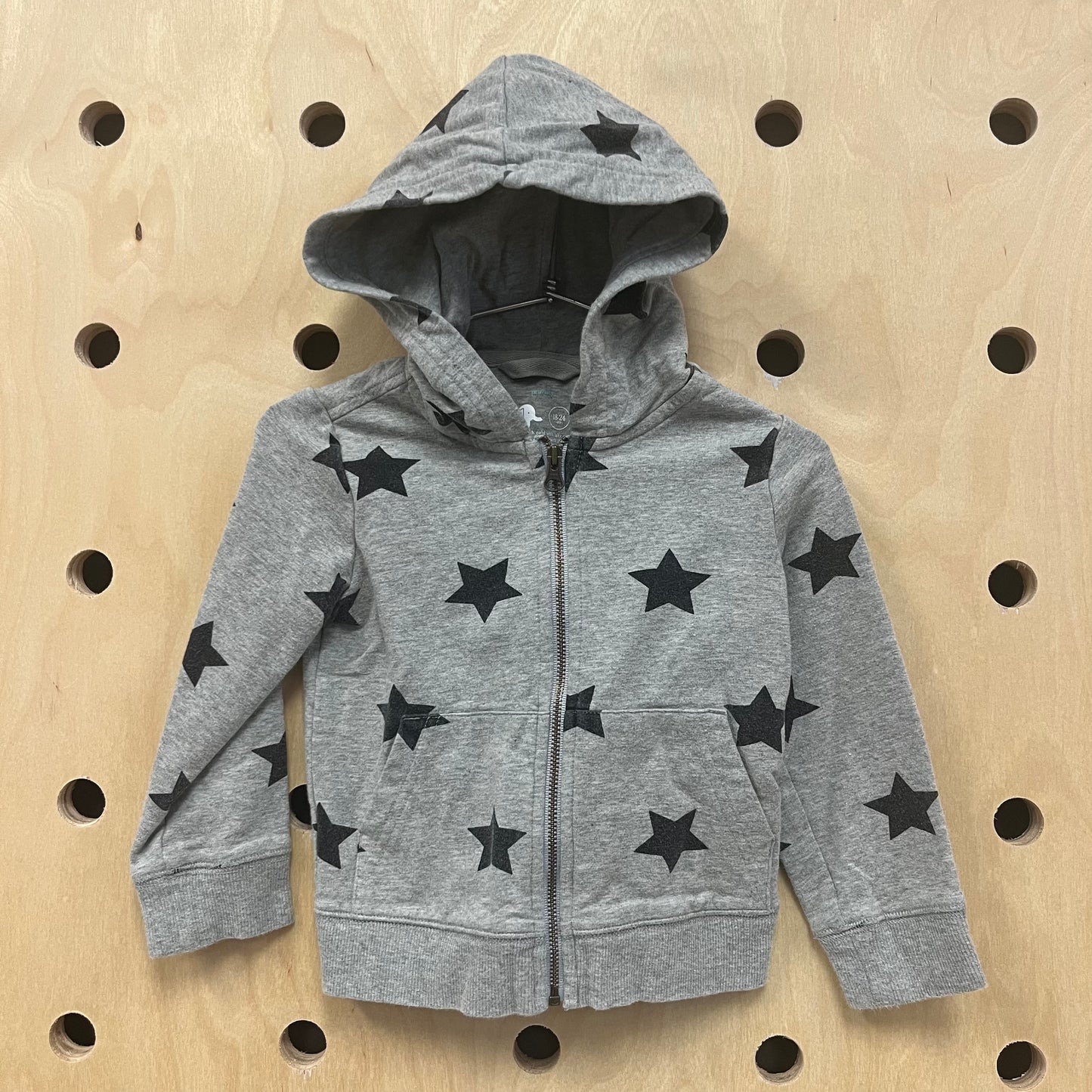 Grey Stars Zip Up Hoodie