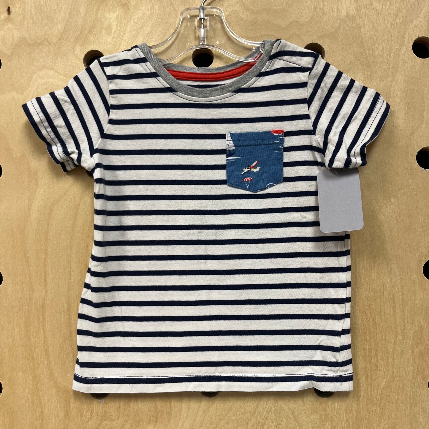 Blue Striped Pocket Tee