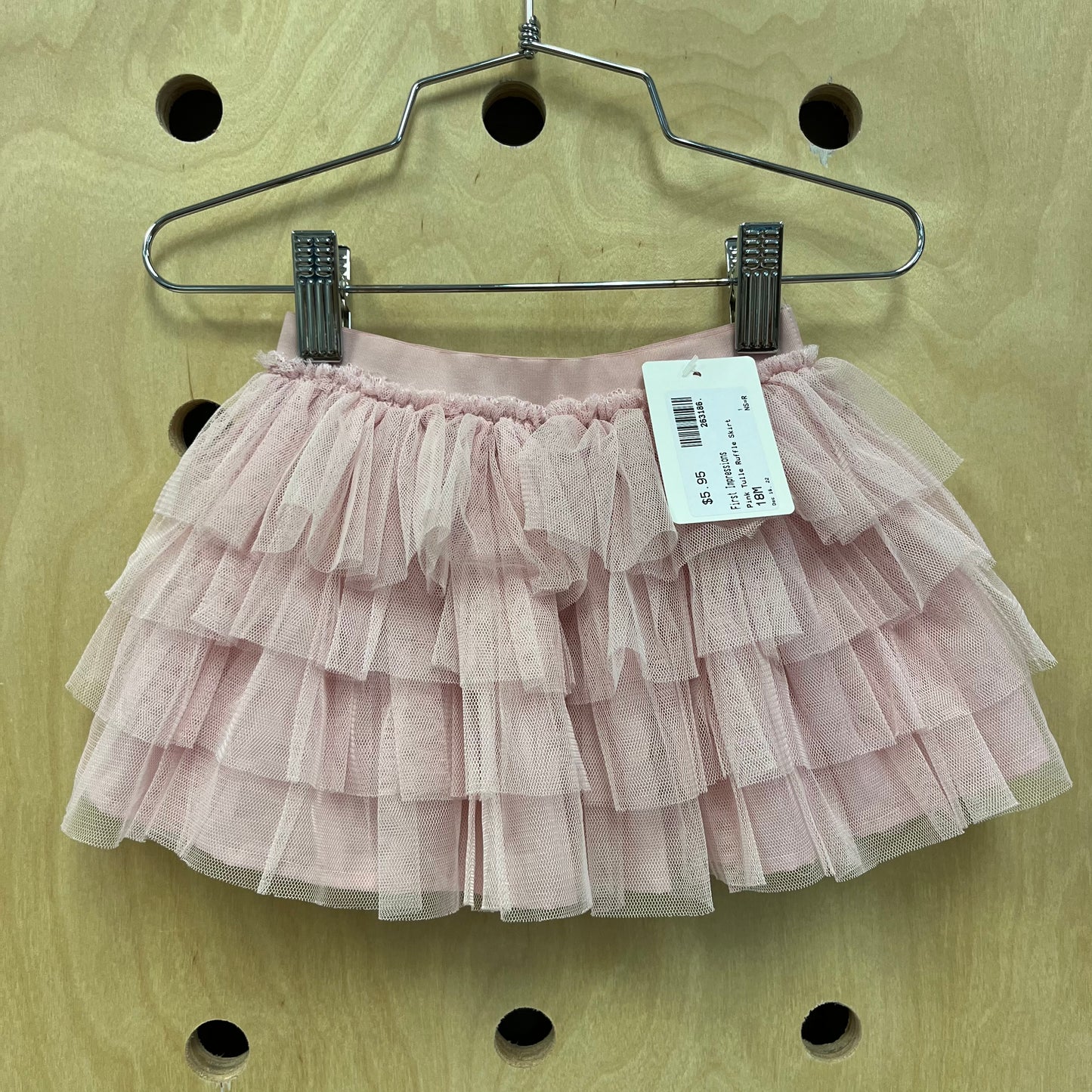 Pink Tulle Ruffle Skirt