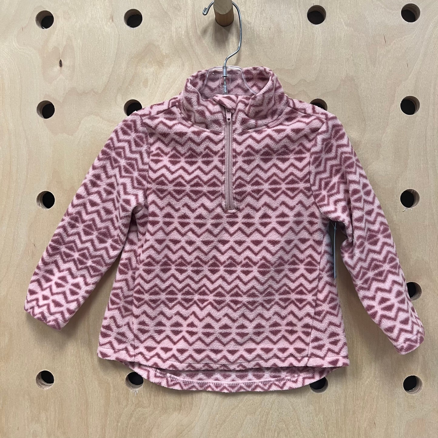 Pink Chevron Fleece Pullover