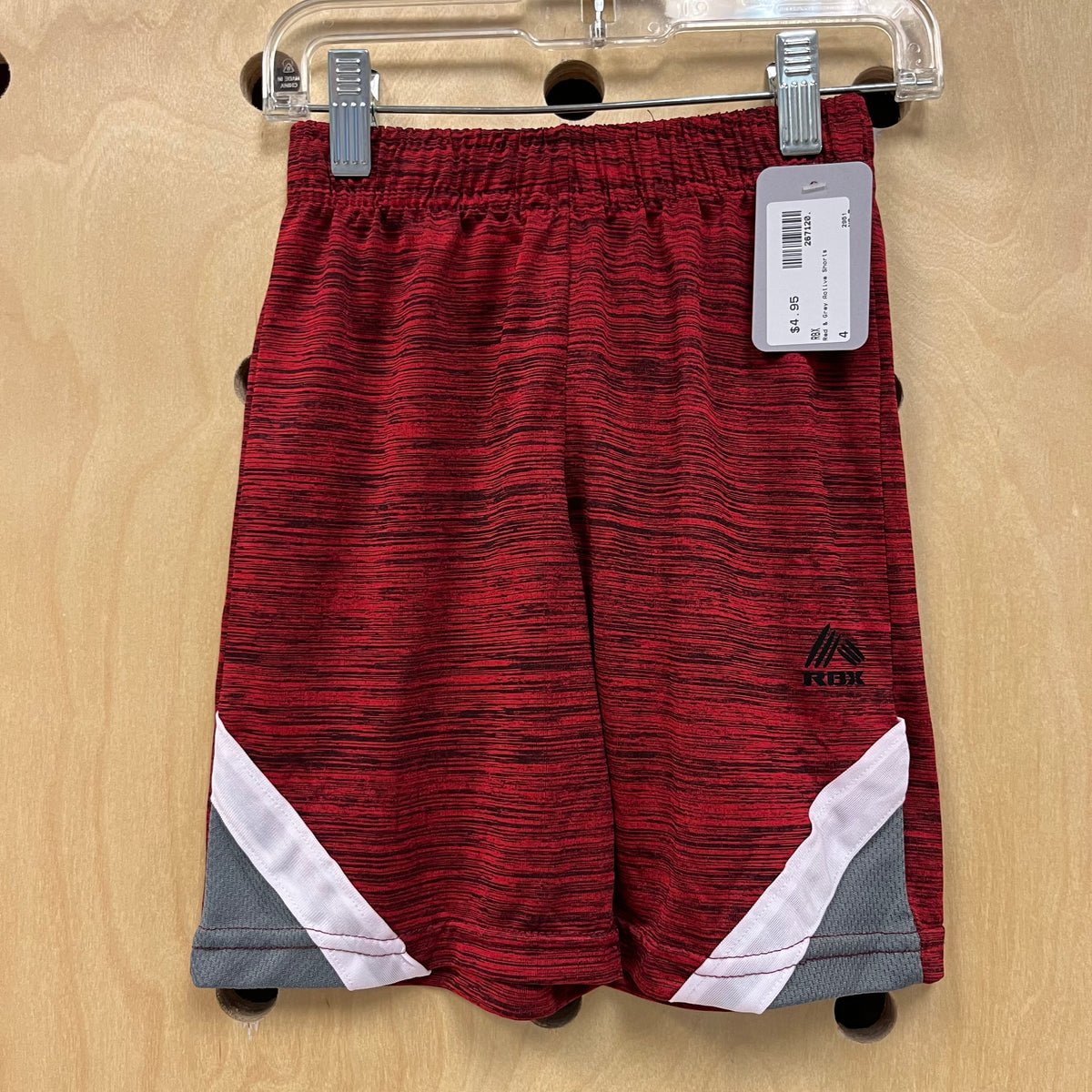 Red & Grey Active Shorts