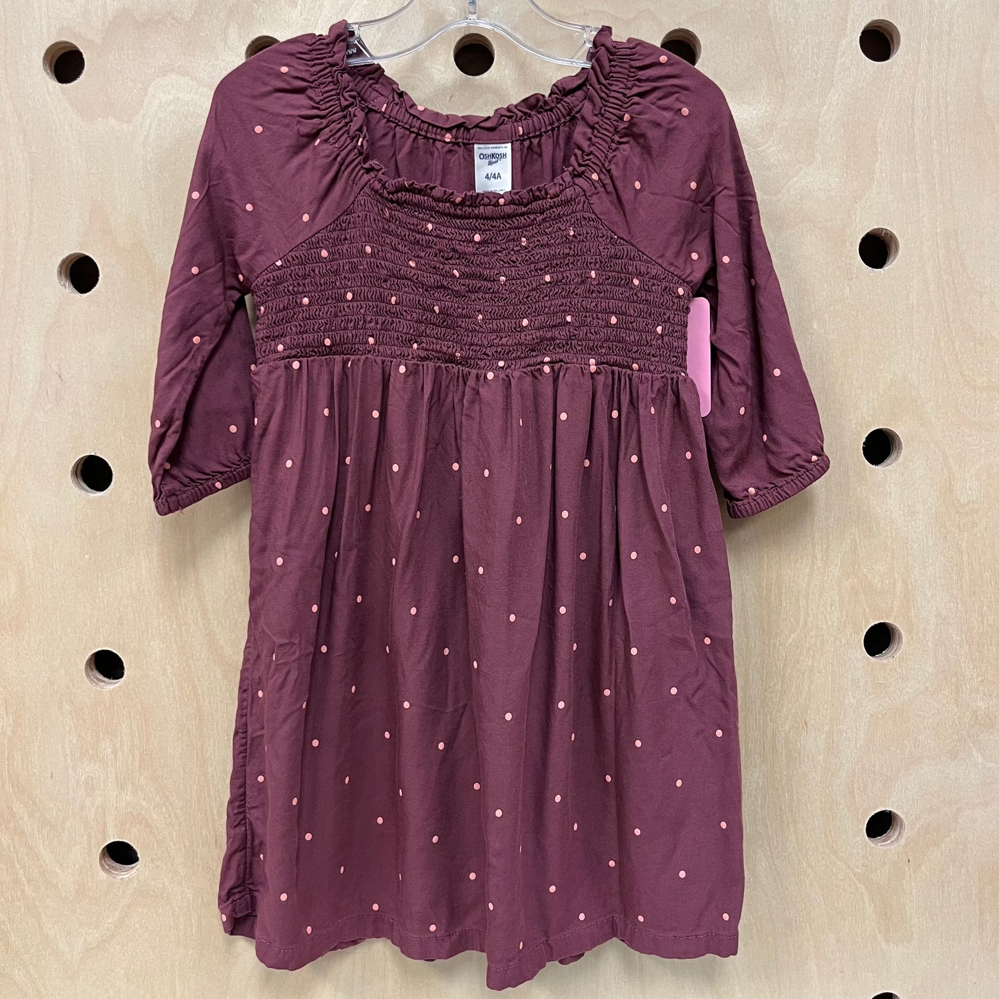 Mauve + Pink Polka Dot Dress