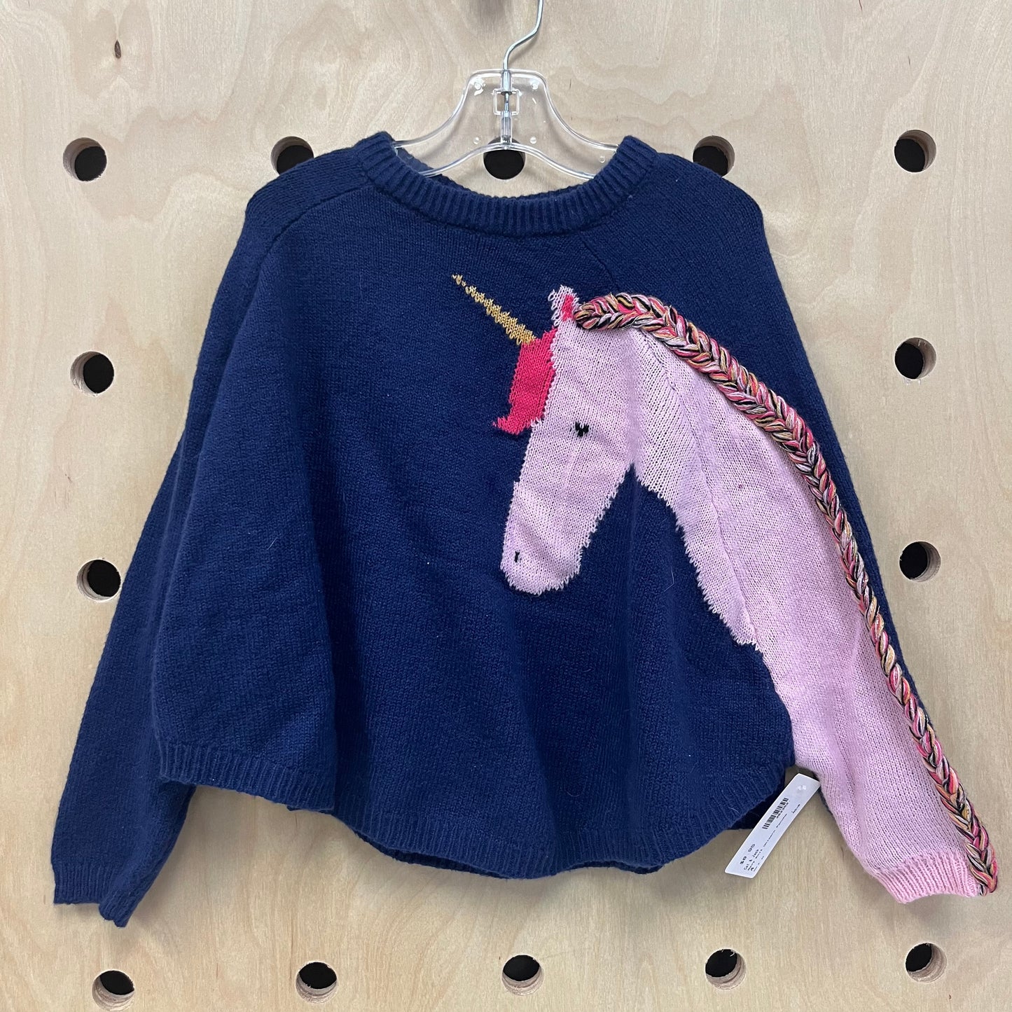 Navy Knit Unicorn Poncho