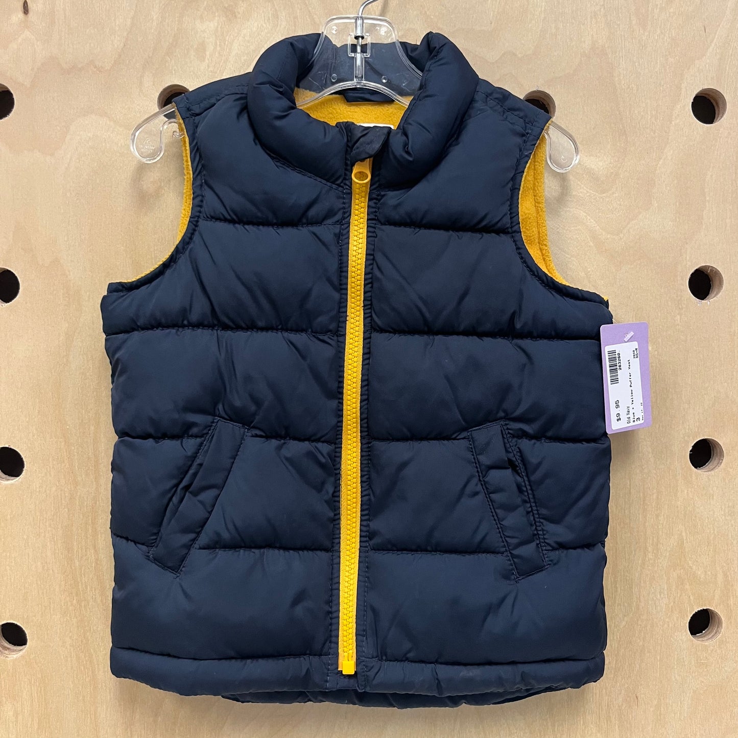 Blue + Yellow Puffer Vest