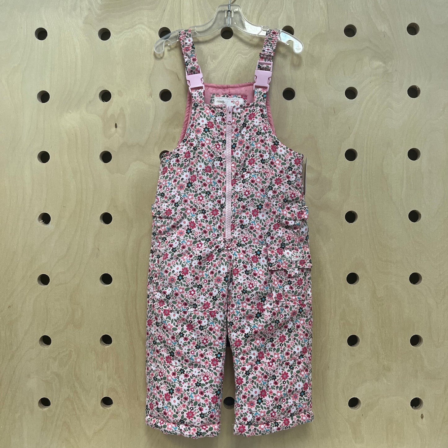 Pink Floral Snow Bib