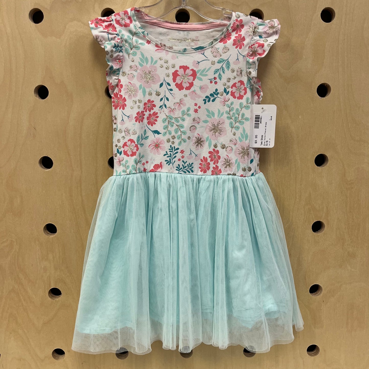 Blue Tulle Floral Dress
