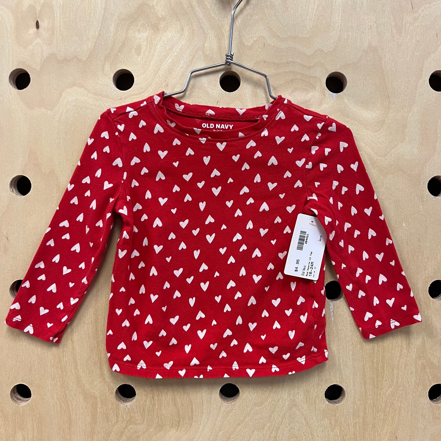Red Hearts LS Top