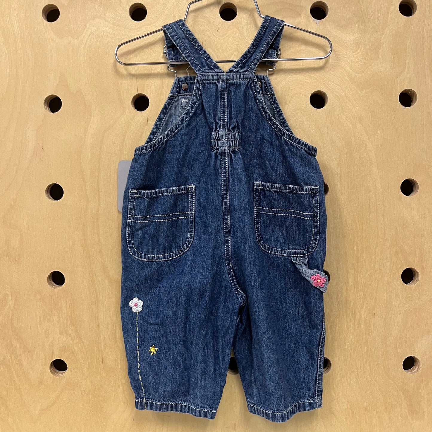 Denim Floral Overalls