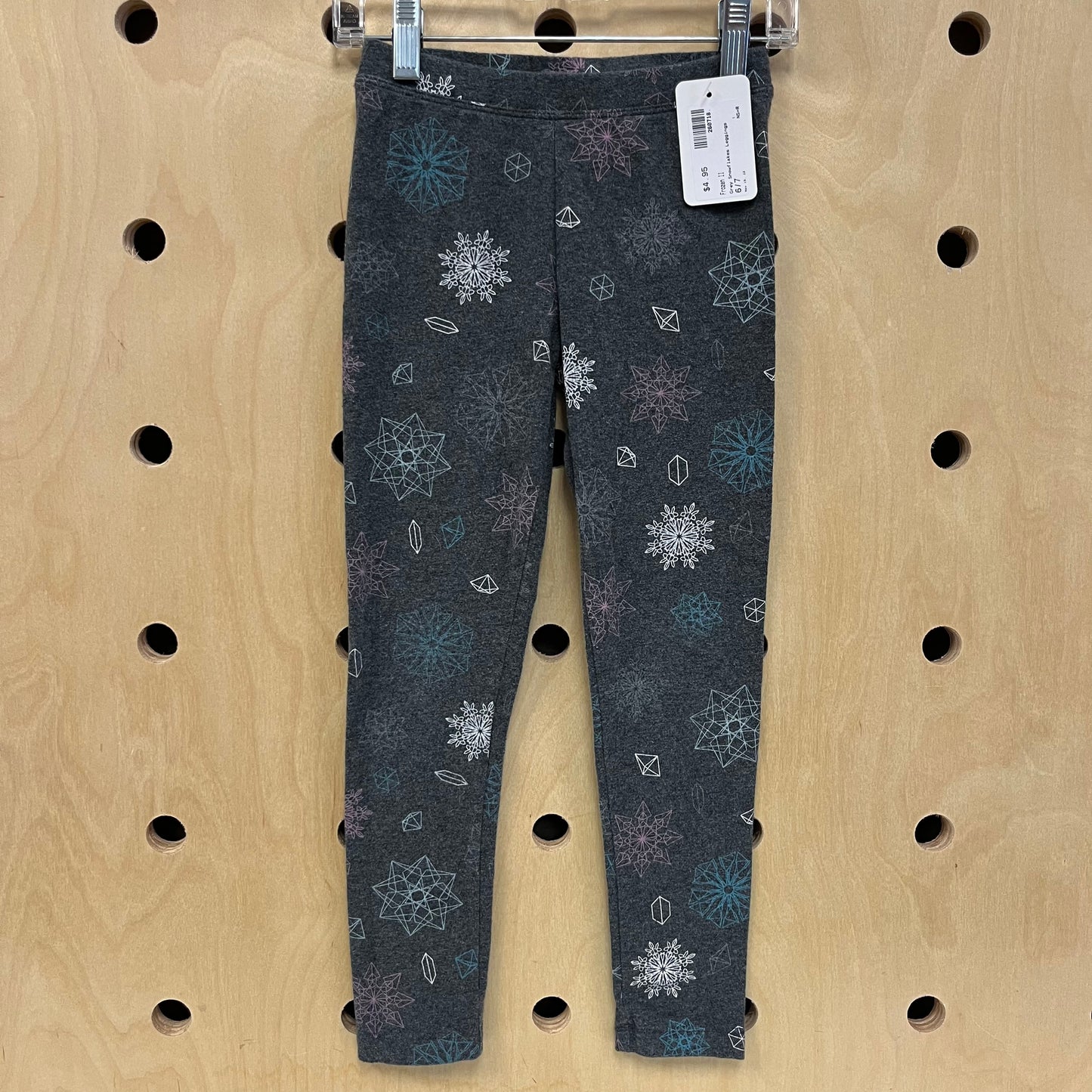 Grey Snowflakes Leggings