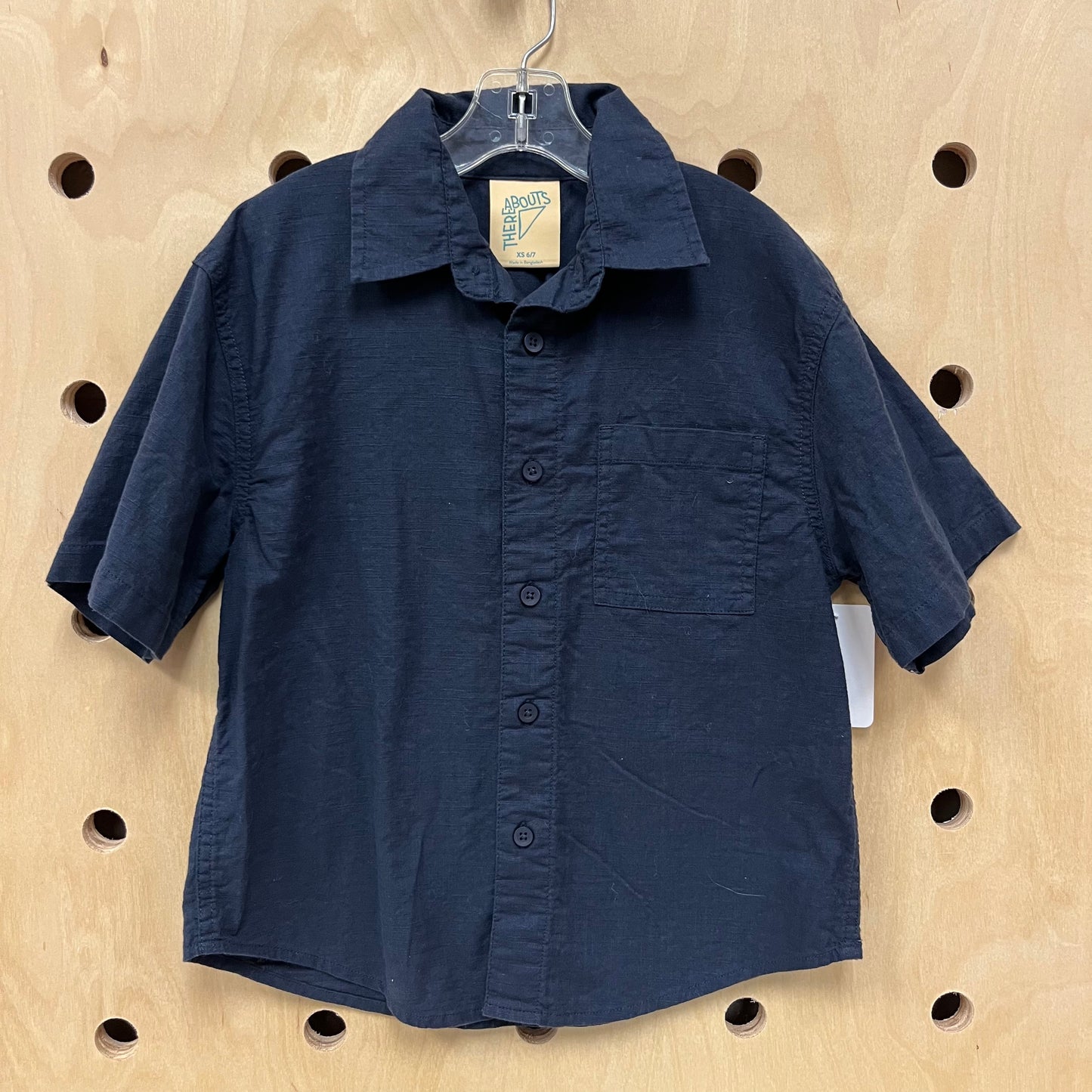Navy SS Button Up