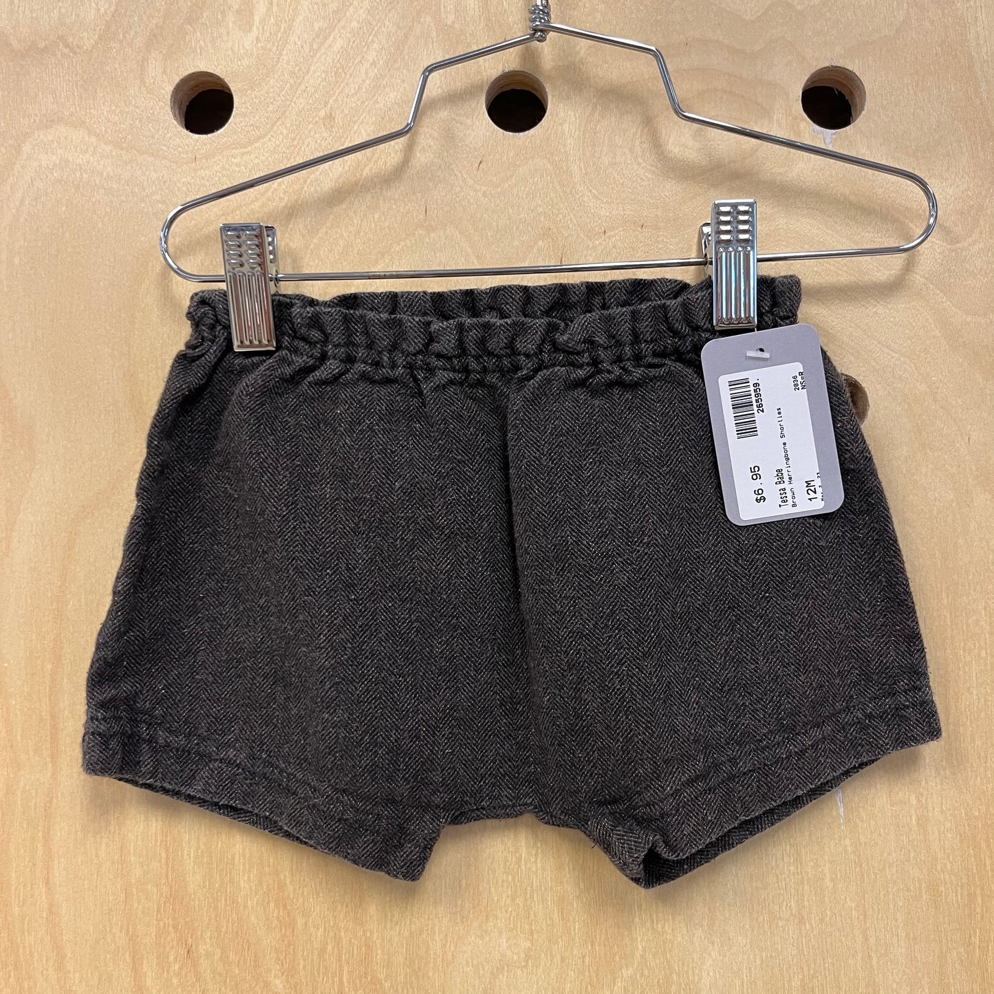 Brown Herringbone Shorties