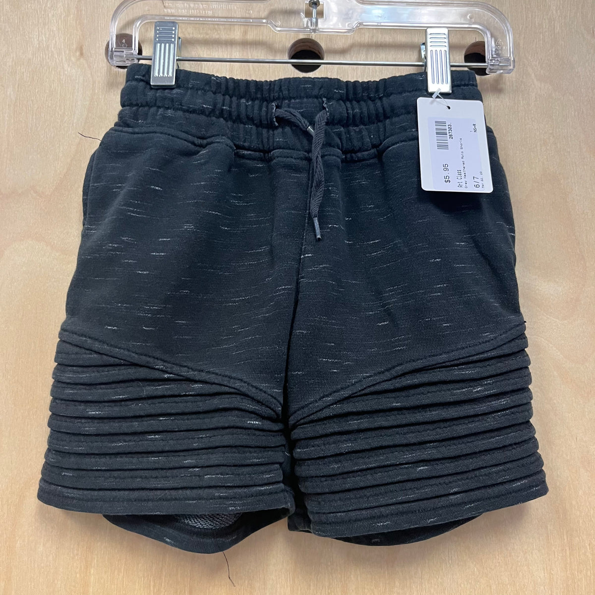 Grey Heathered Moto Shorts