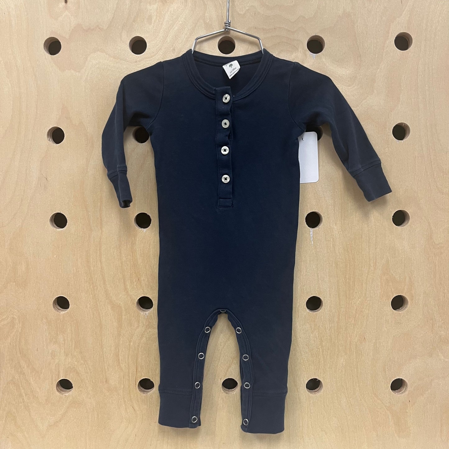 Blue Organic Button Up Romper