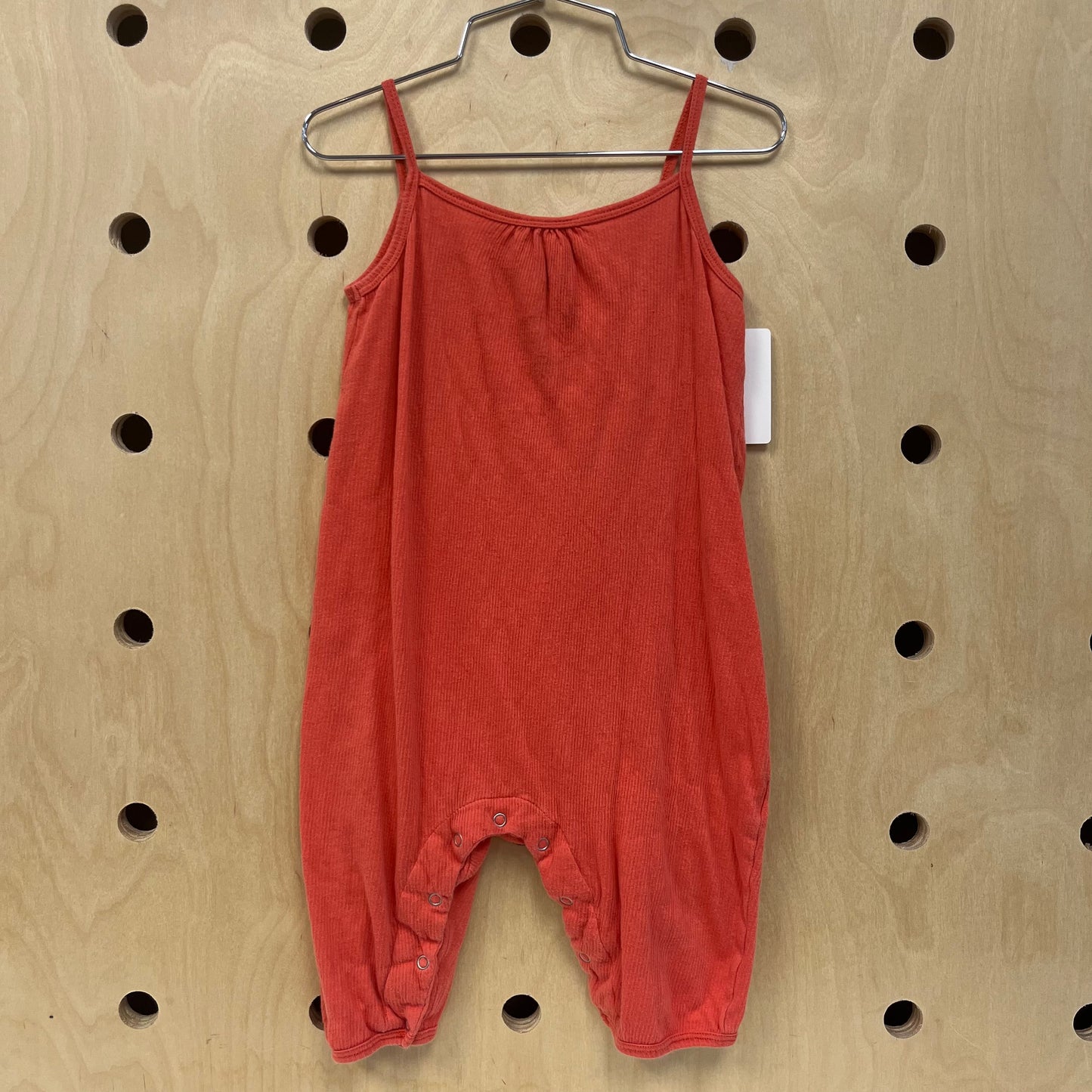 Coral Ribbed Romper