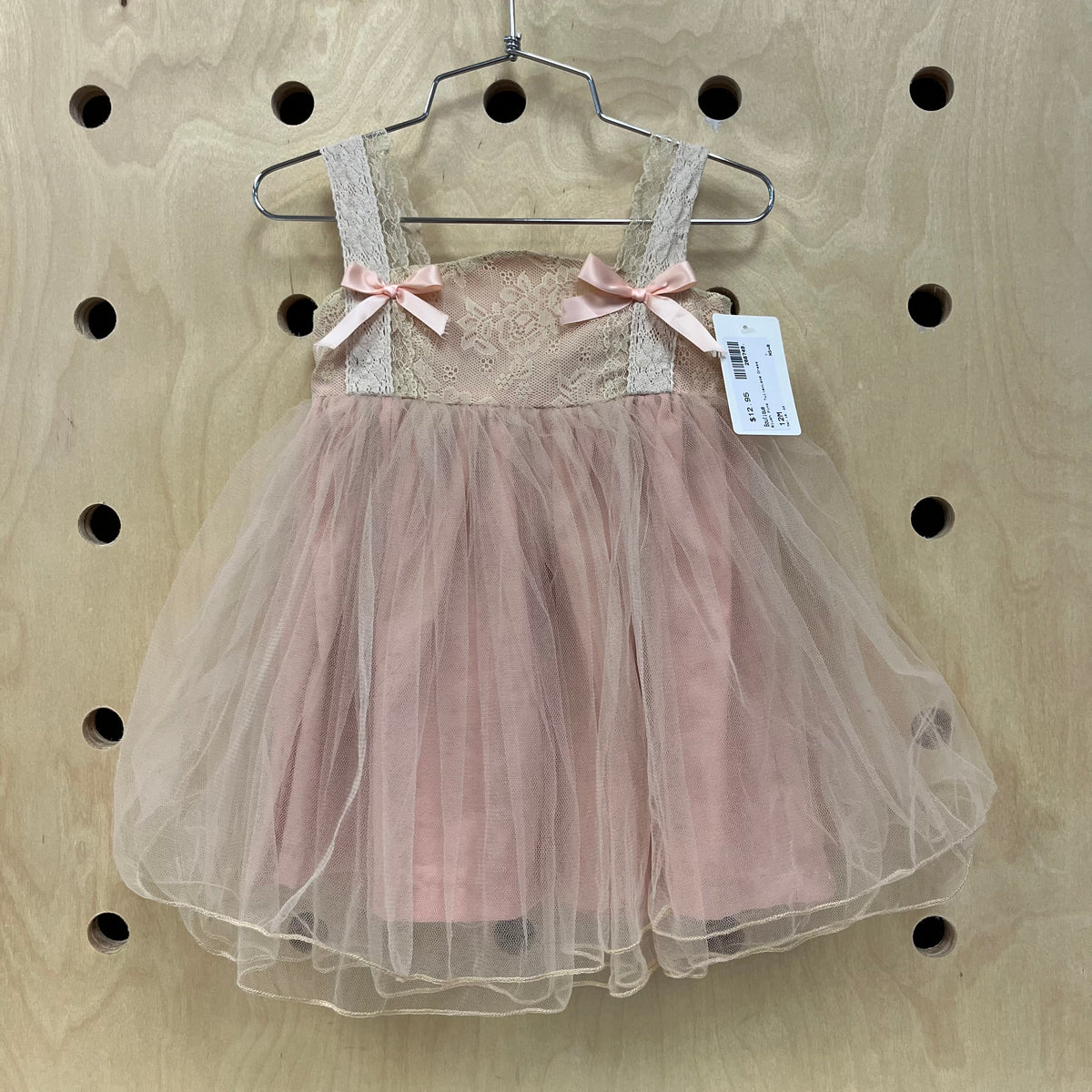 Blush Pink Tulle+Lace Dress