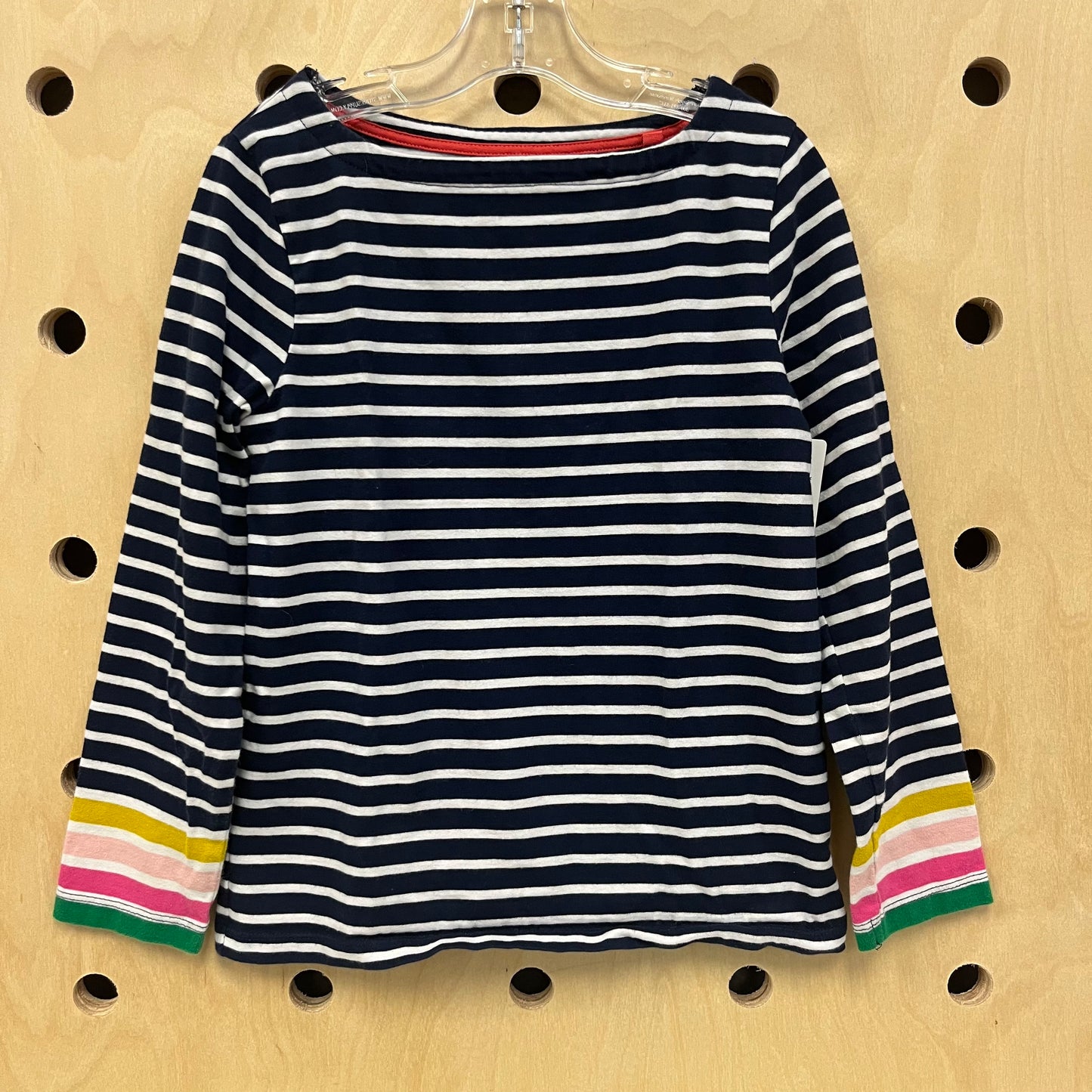 Navy Striped Rainbow Cuff Top