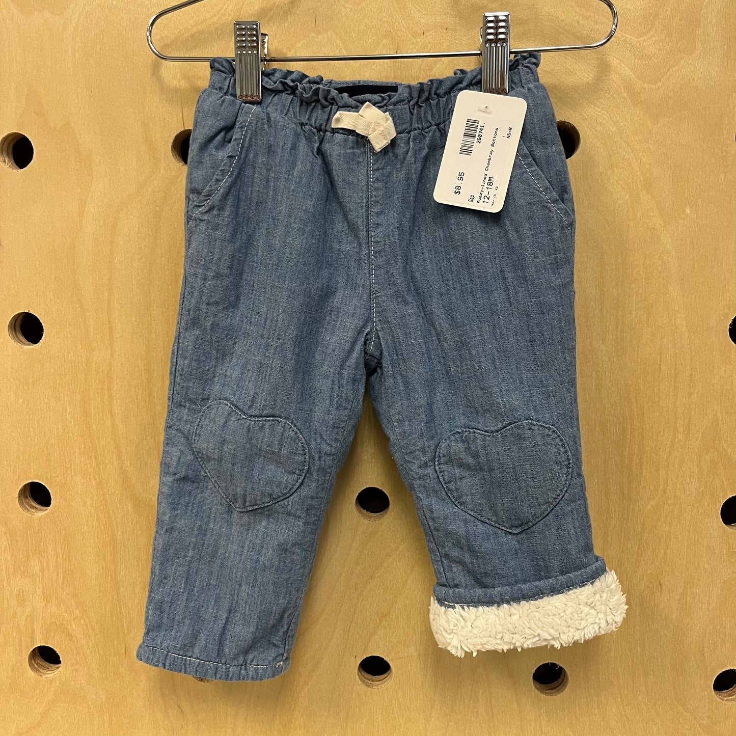 Fuzzy-lined Chambray Bottoms