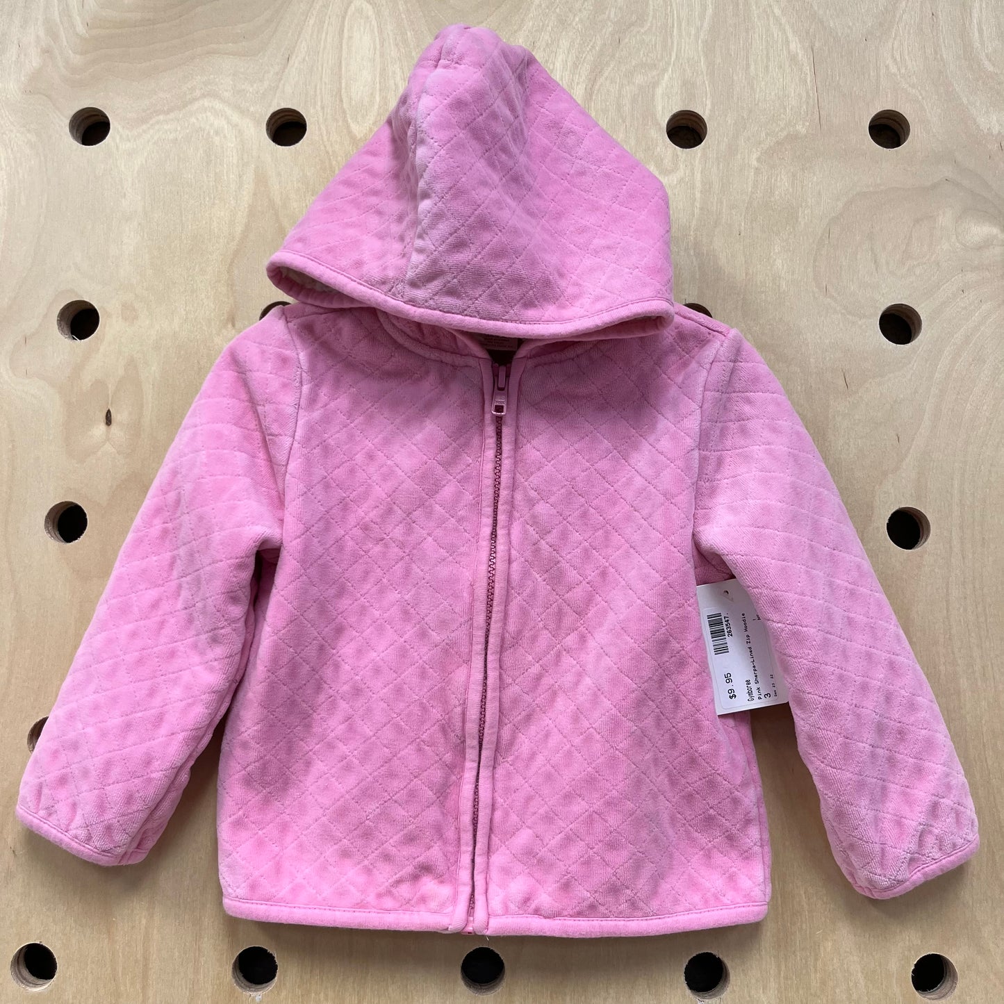 Pink Sherpa-Lined Zip Hoodie