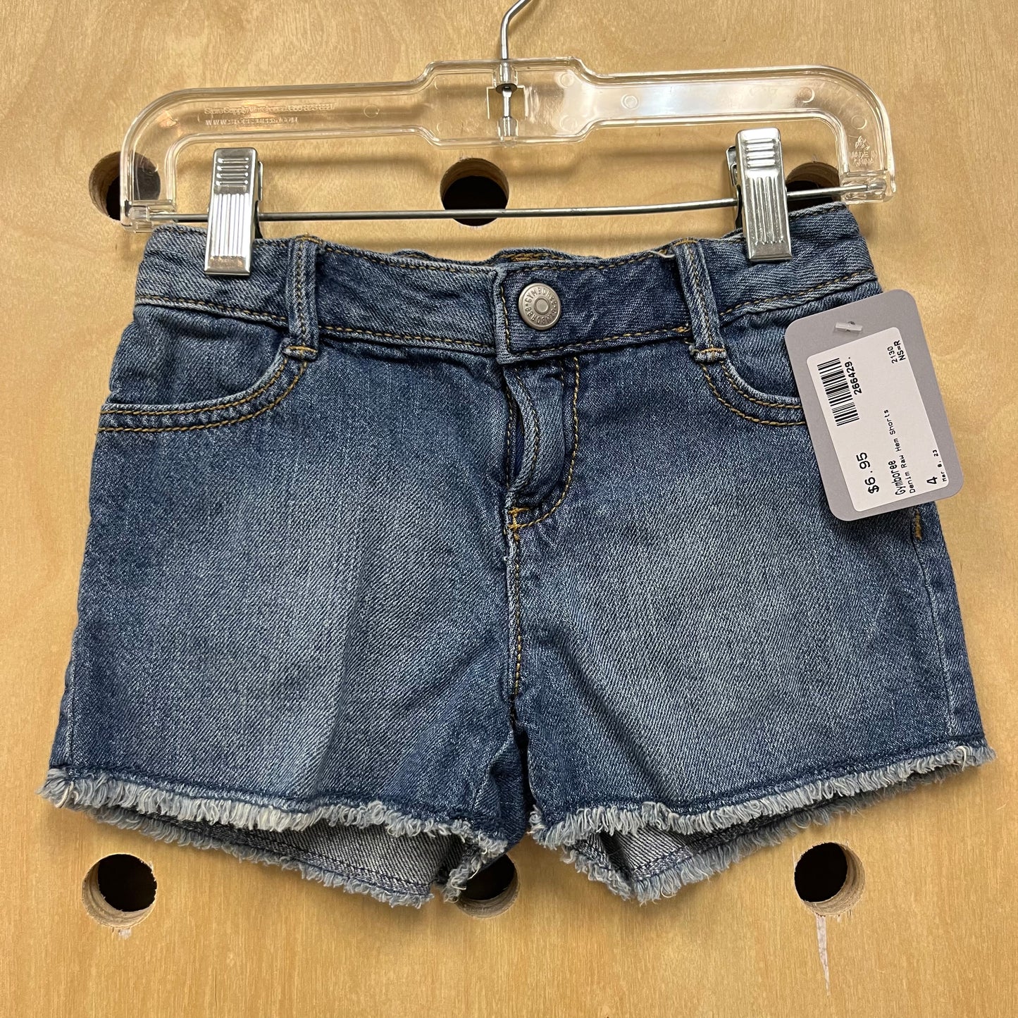 Denim Raw Hem Shorts