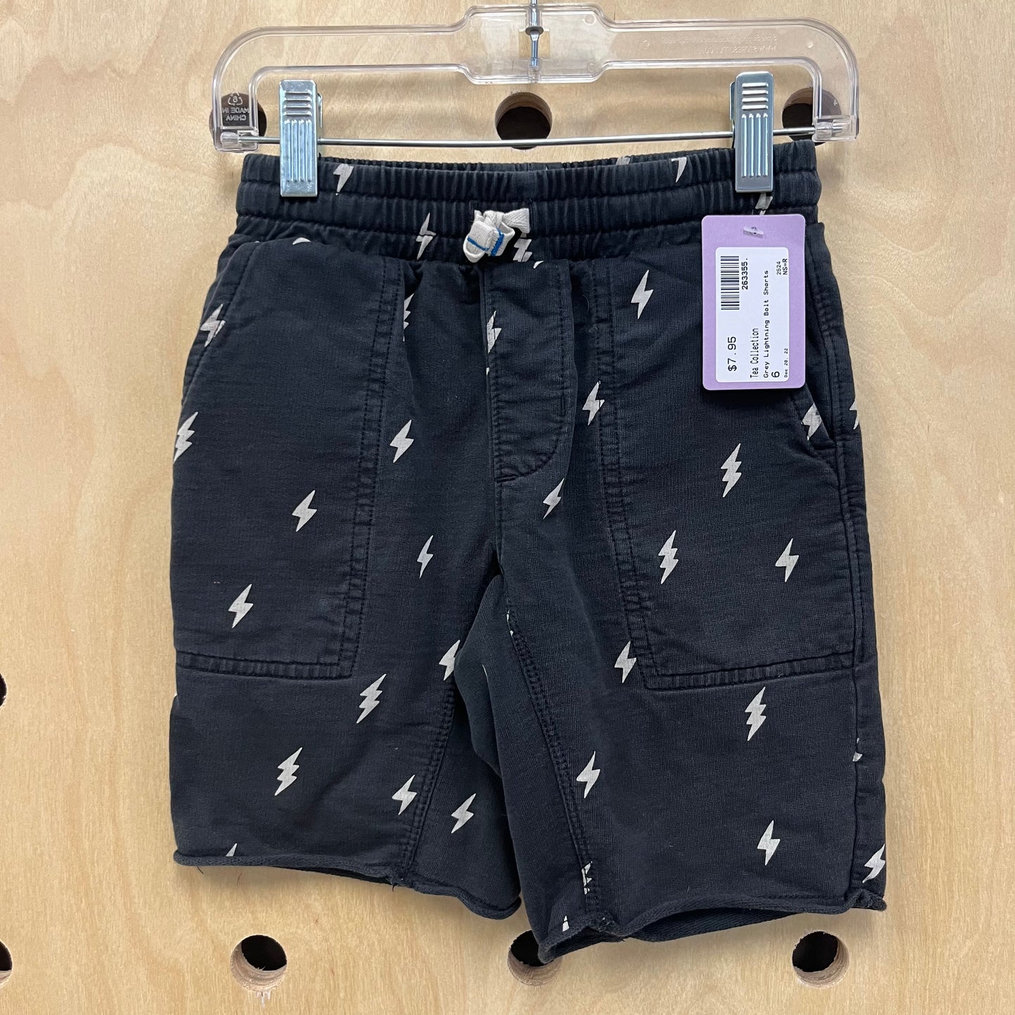 Grey Lightning Bolt Shorts