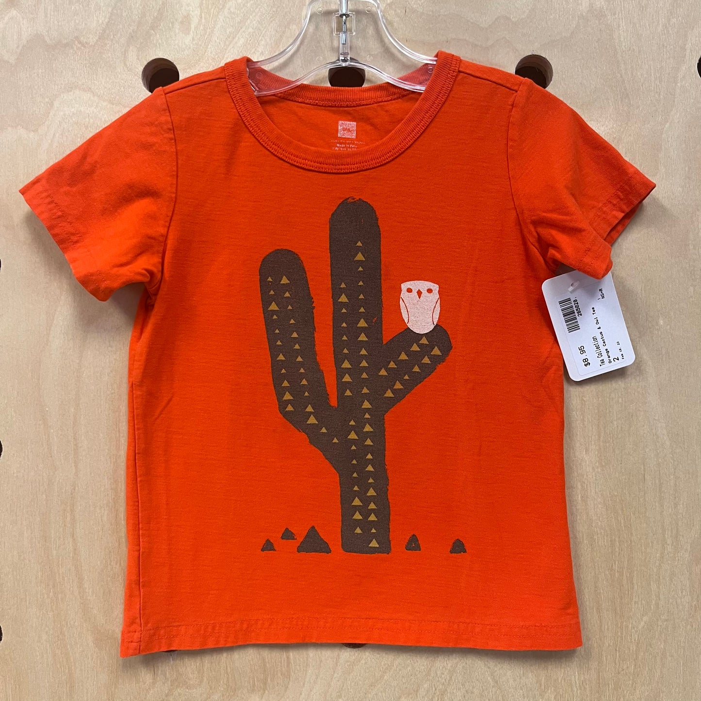 Orange Cactus & Owl Tee
