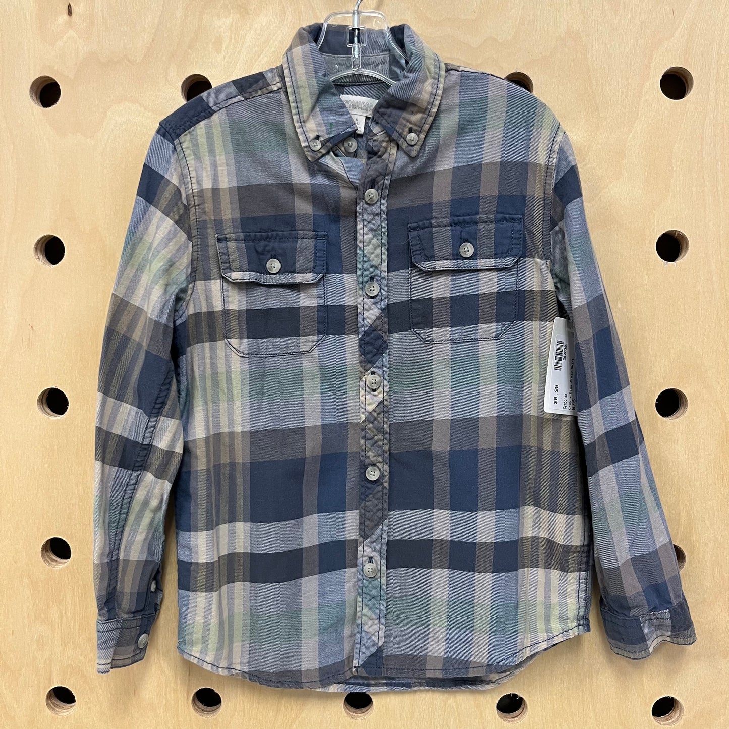 Grey + Blue Plaid Shirt