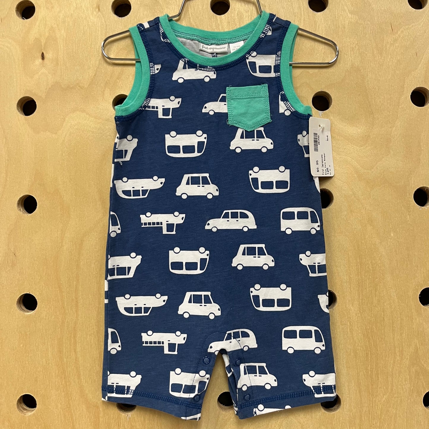 Blue Cars Romper