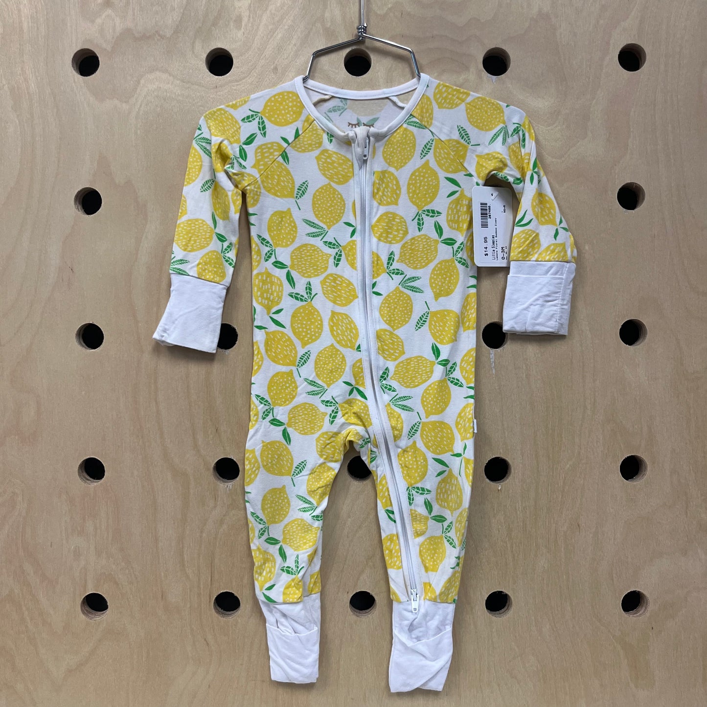 Lemons Floral Bamboo Zippy