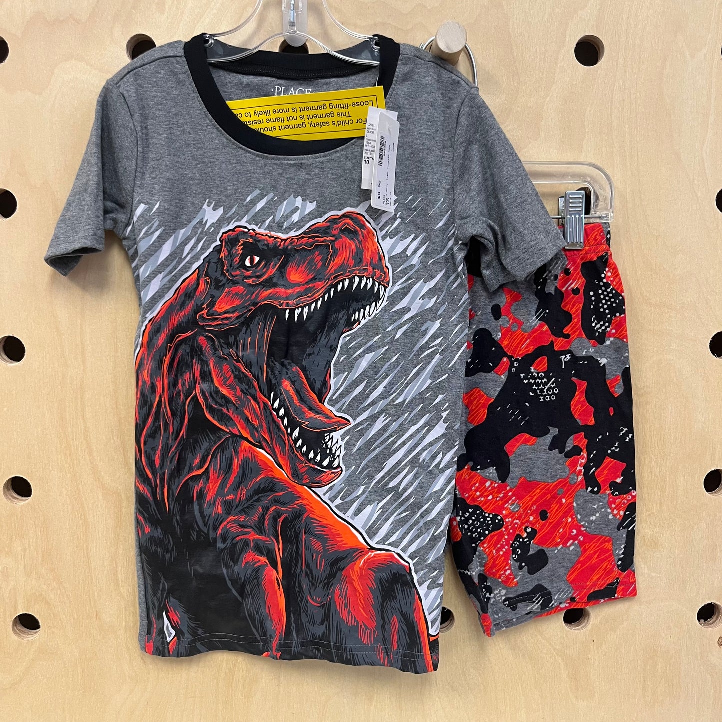 Red + Grey T-Rex Jammies NEW