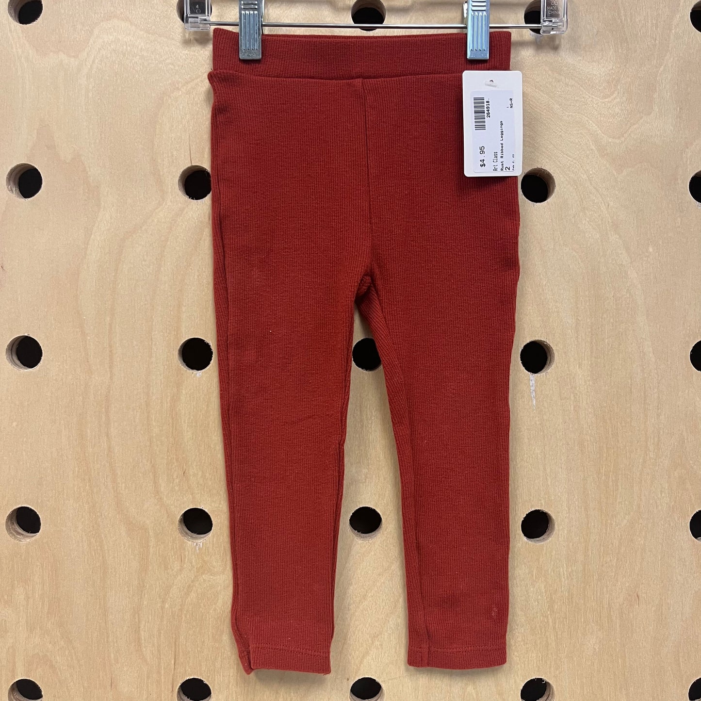 Rust Ribbed Leggings