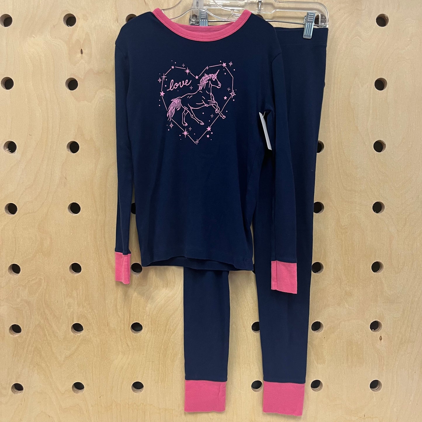 Navy+Pink Unicorn Love Pajamas