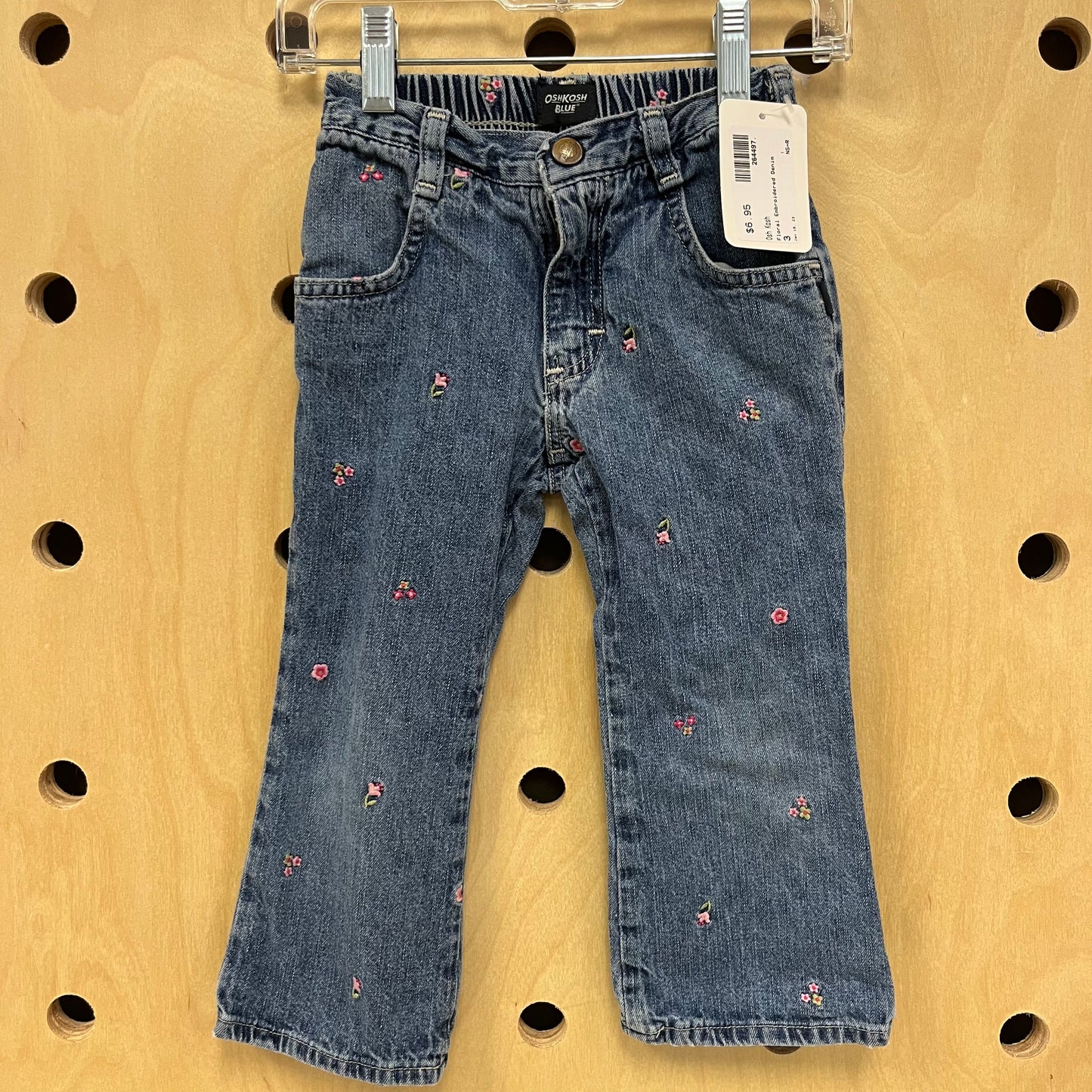 Floral Embroidered Denim