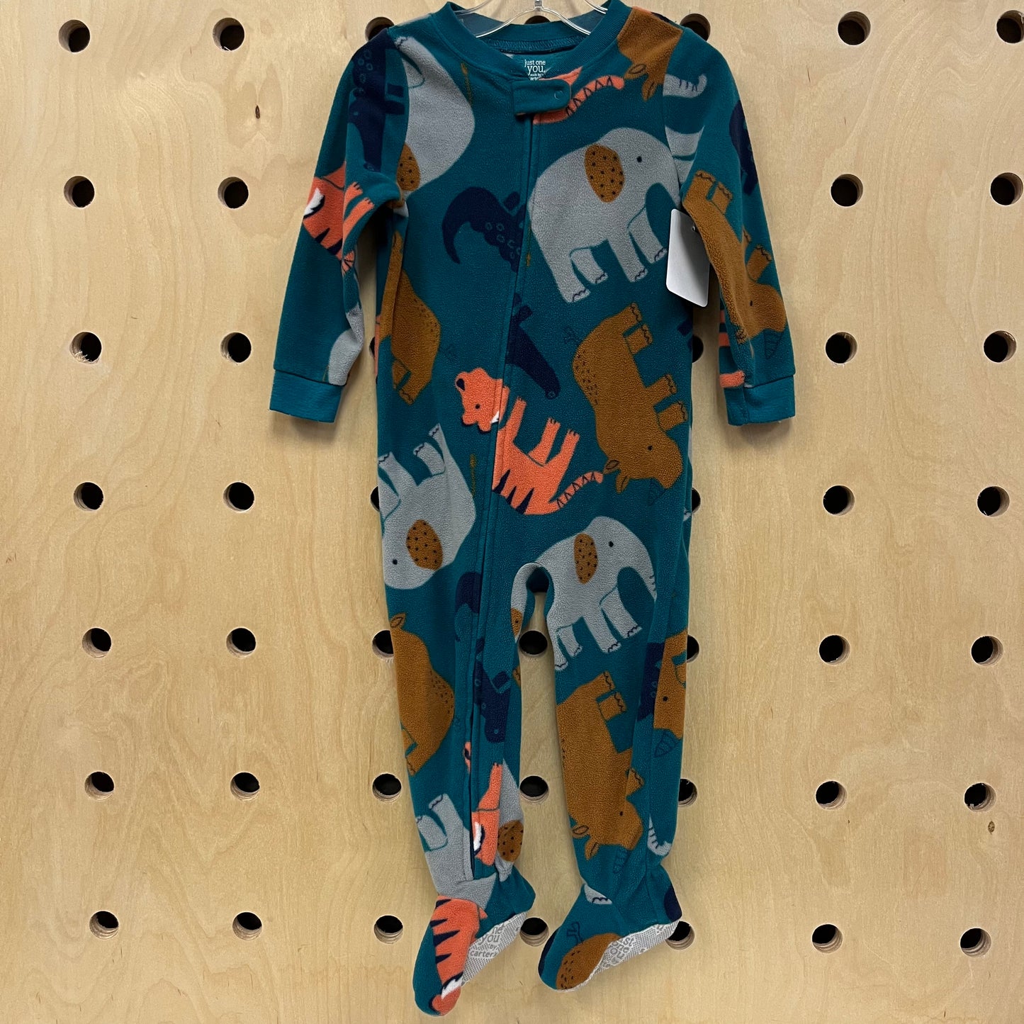 Teal Animals Footie Pajamas