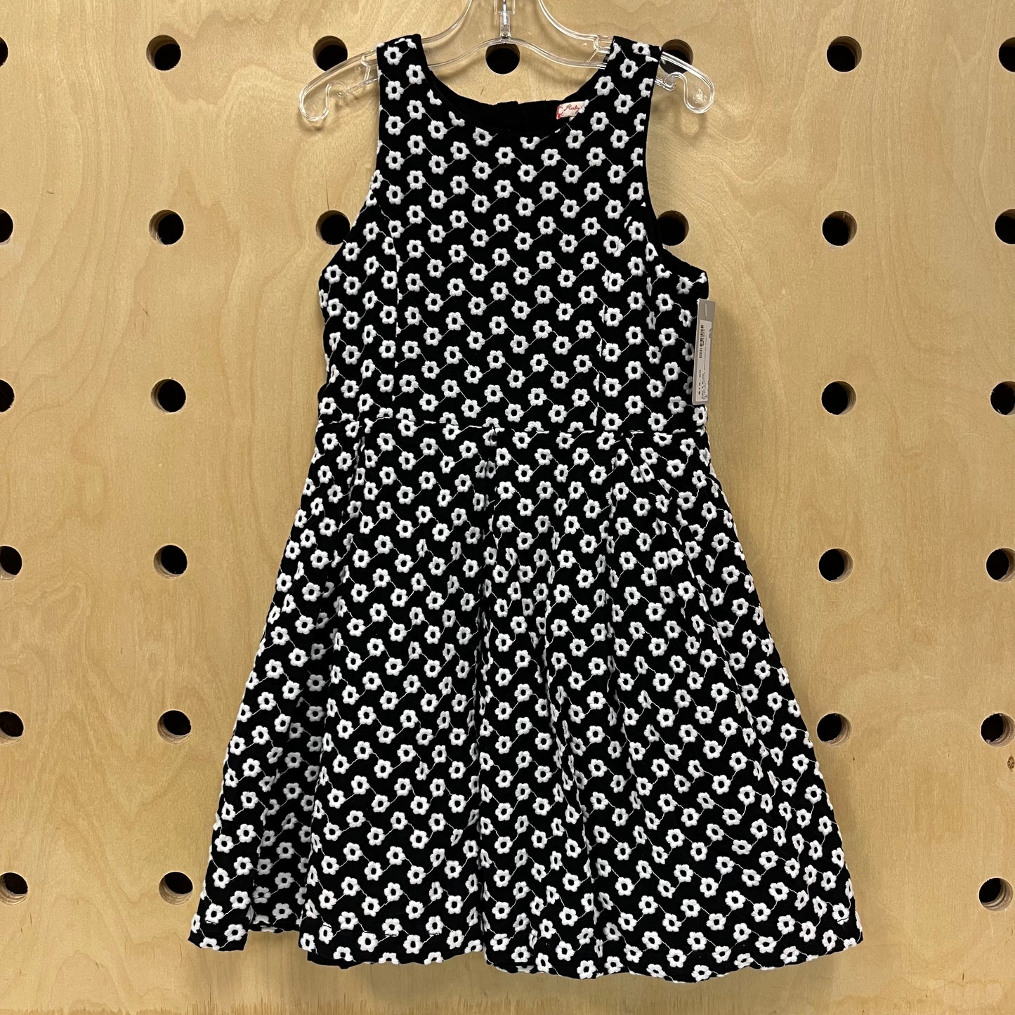Black & White Embroidered Floral Dress