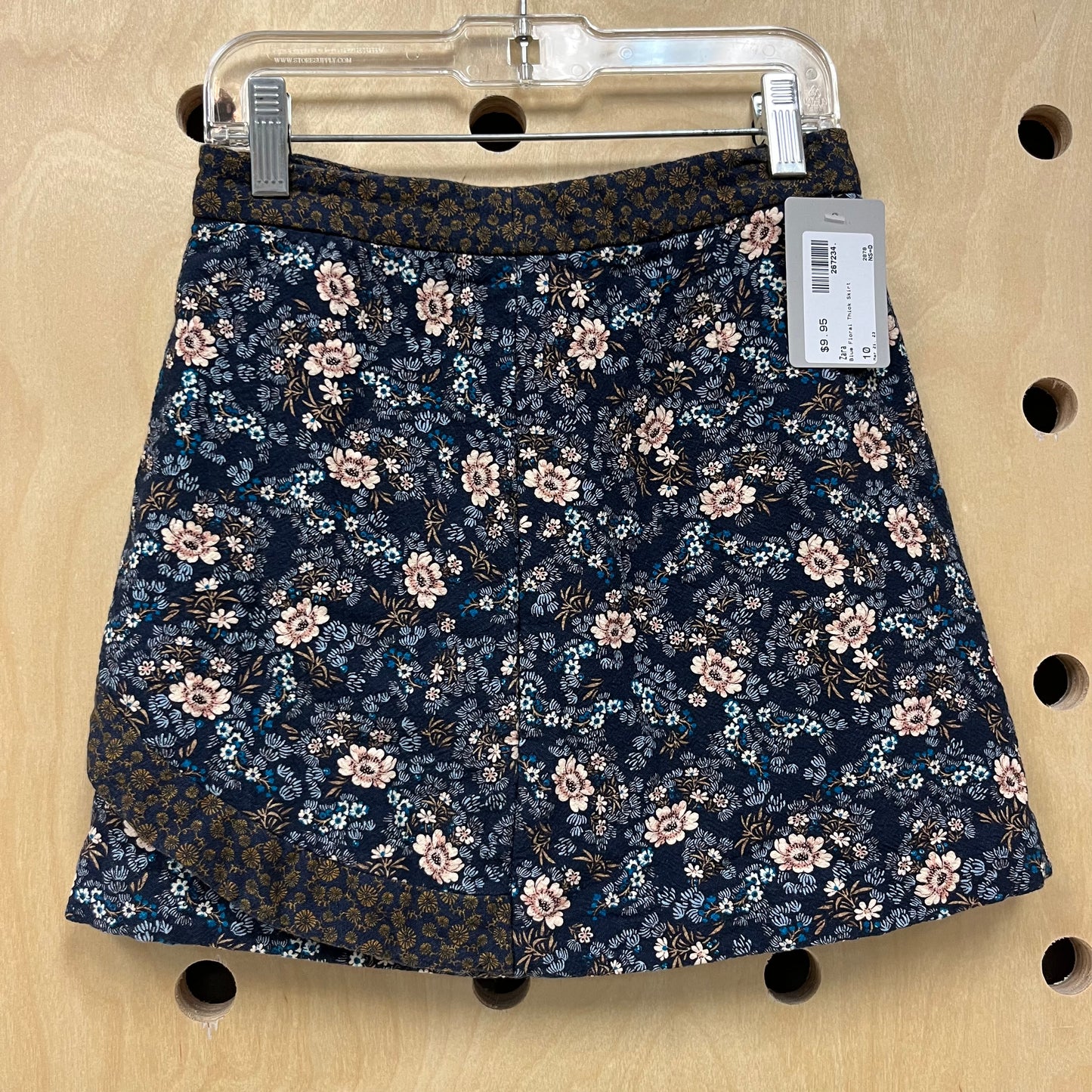 Blue Floral Thick Skirt