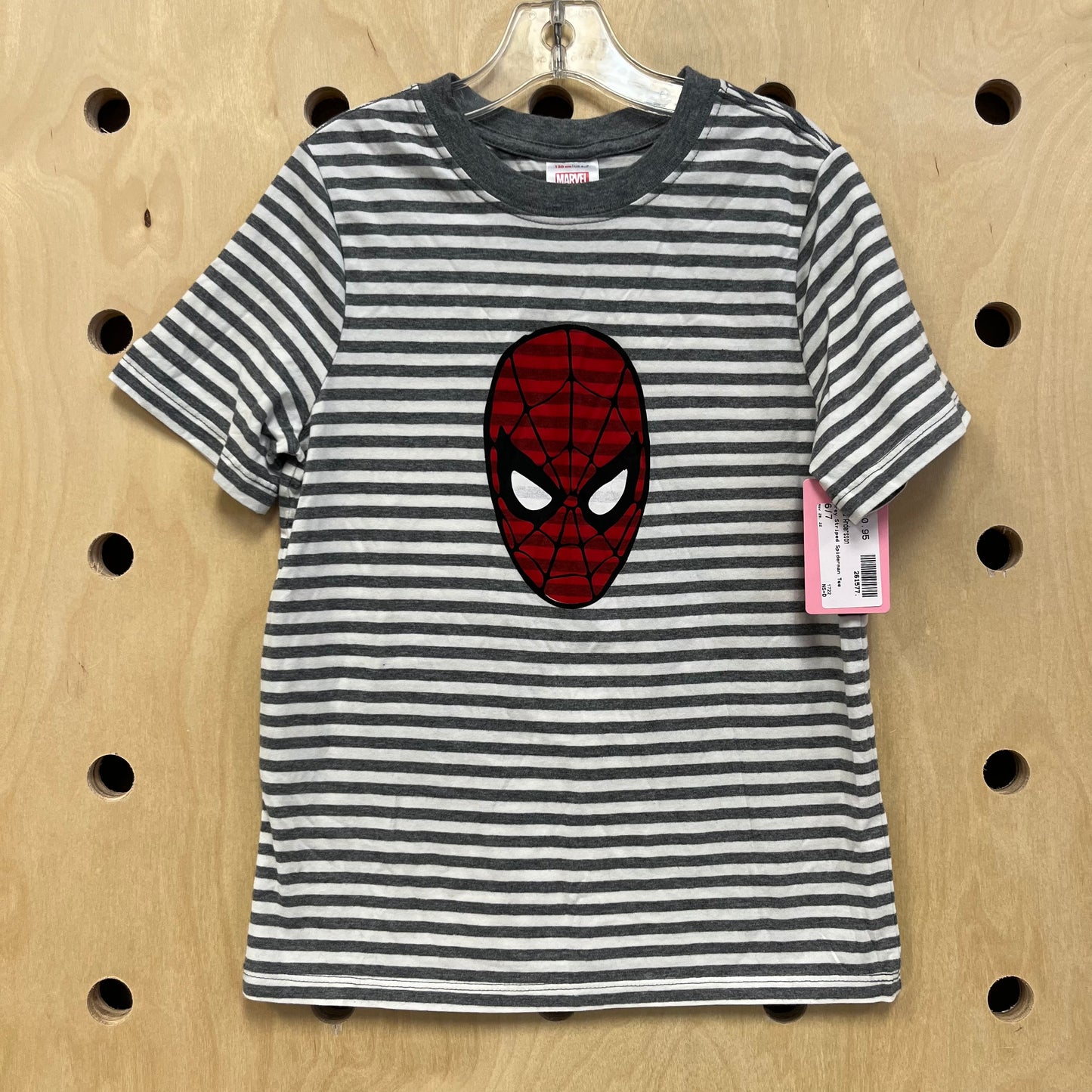 Grey Striped Spiderman Tee