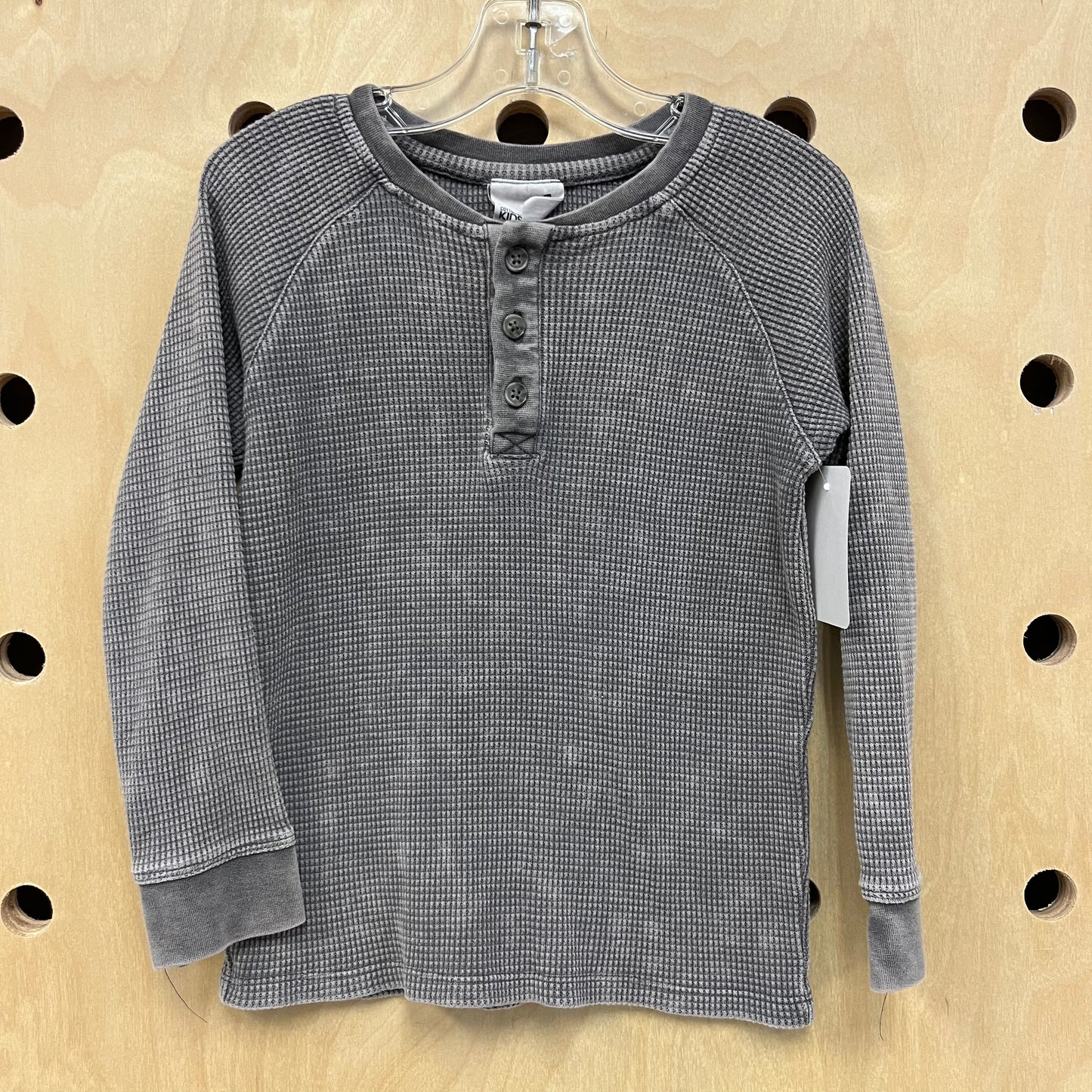 Grey Waffle Knit Henley