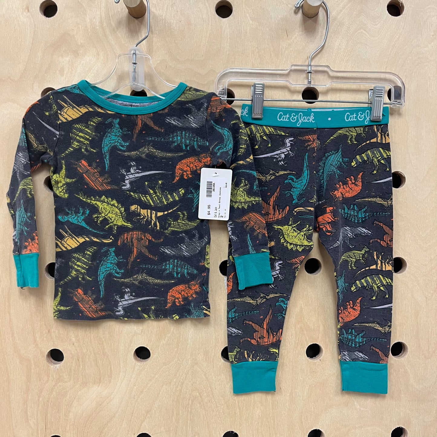 Grey + Teal Dinos Jammies