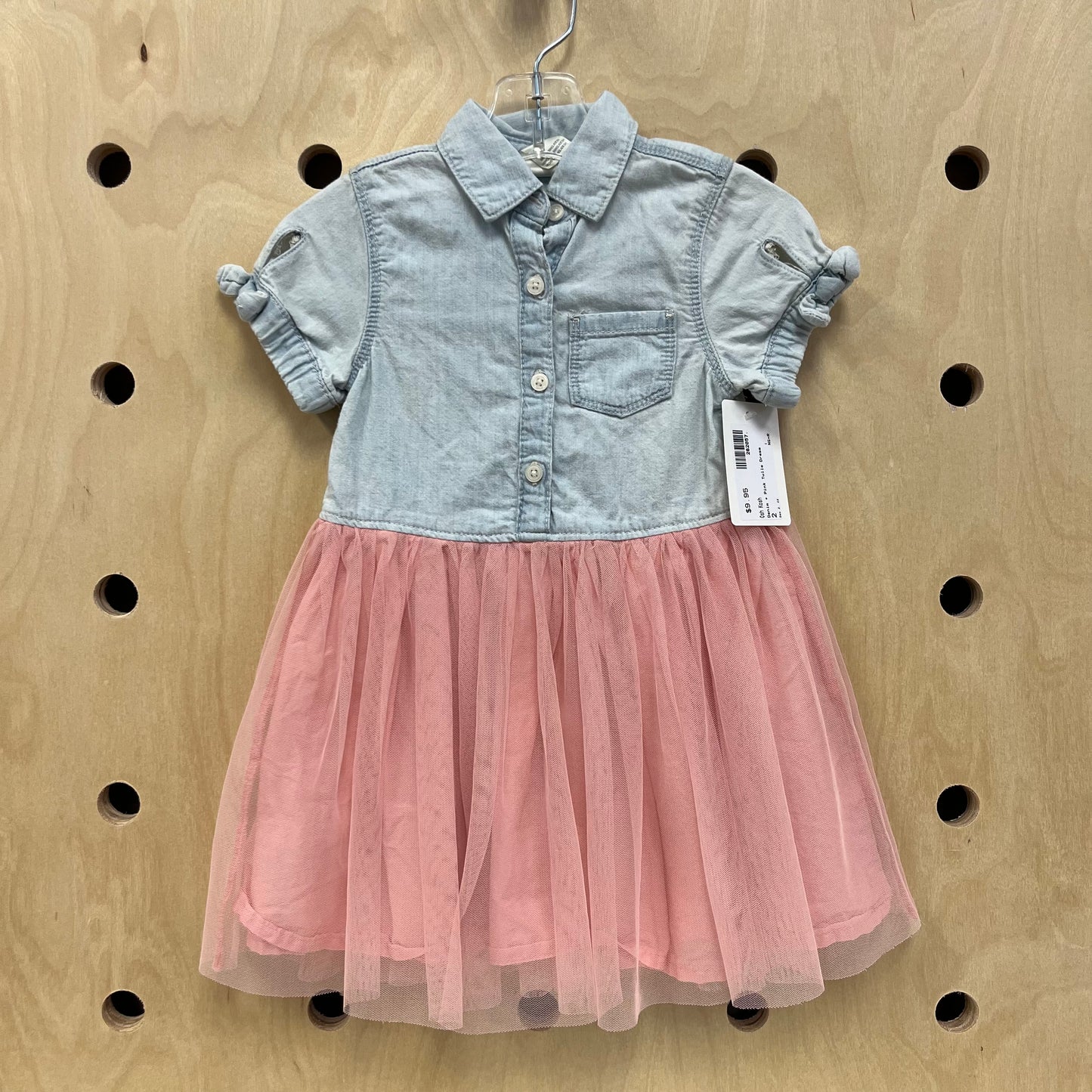 Denim + Pink Tulle Dress