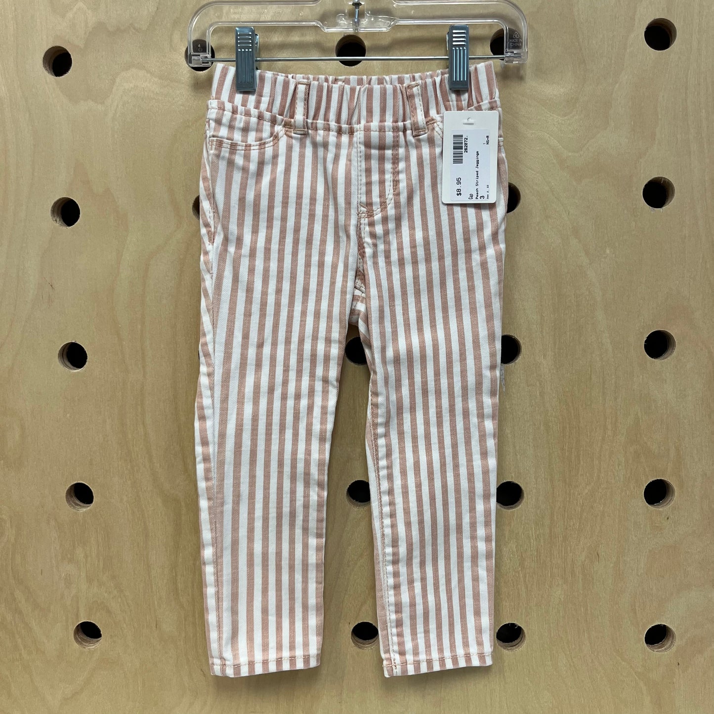 Peach Striped Jeggings