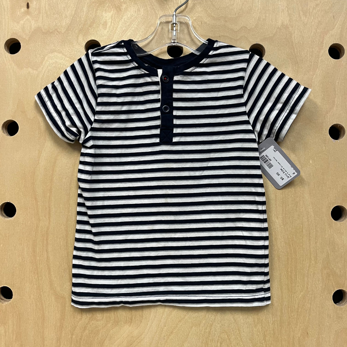 Blue & White Striped Henley